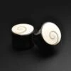 Horn Double Flare Plug With Shiva Eye Inlay -Stretch It Body Jewellery horn double flare plug with shiva eye inlay