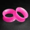Hot Pink Silicone Double Flare Tunnel -Stretch It Body Jewellery hot pink silicone tunnels