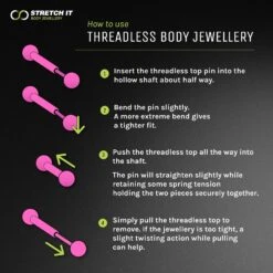 Skull 18k Gold Plated Threadless Top -Stretch It Body Jewellery how threadless works graphic 2b042f02 cf69 473b 855e 3df3c378c6f4