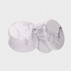 Howlite Double Flare Stone Plug