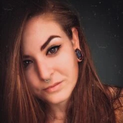 Rainbow Fluorite Double Flare Stone Plug -Stretch It Body Jewellery image0