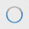 Inlaid Pacific Blue Synth Opal Titanium Septum Clicker