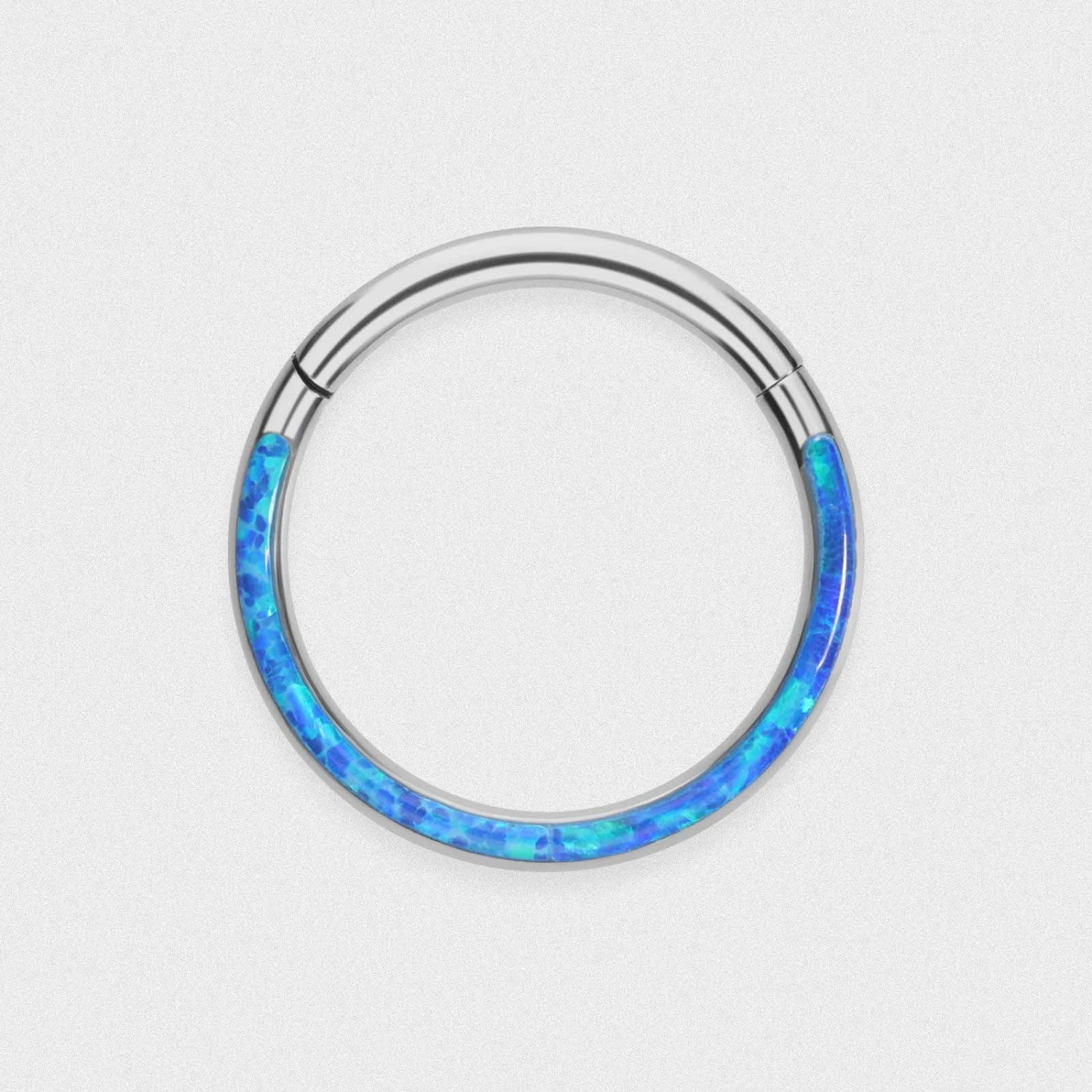 Inlaid Pacific Blue Synth Opal Titanium Septum Clicker 3 Inlaid Pacific Blue Synth Opal Titanium Septum Clicker