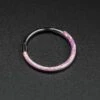 Inlaid Rose Pink Synth Opal Titanium Earring 1 Inlaid Rose Pink Synth Opal Titanium Earring -Stretch It Body Jewellery inlaid rose pink synth opal titanium earring