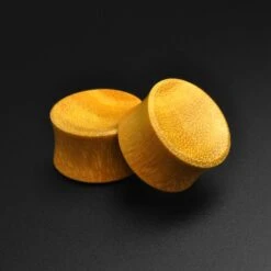 Jackfruit Wood Double Flare Concave Plug