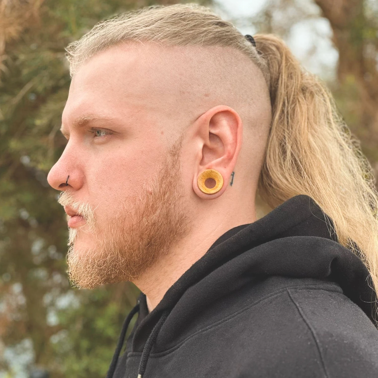 Jackfruit Wood Double Flare Concave Tunnel 4 Jackfruit Wood Double Flare Concave Tunnel - Image 2