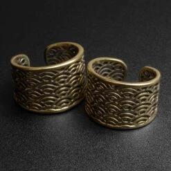 Japanese Wave Brass Ear Cuff