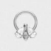 Jewelled Bumble Bee Titanium Septum Clicker 1 Jewelled Bumble Bee Titanium Septum Clicker -Stretch It Body Jewellery jewelled bumble bee titanium septum clicker 1 web grey