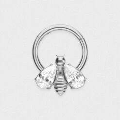Jewelled Bumble Bee Titanium Septum Clicker