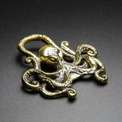 Kraken Hinged Clicker Brass Plug Hoops