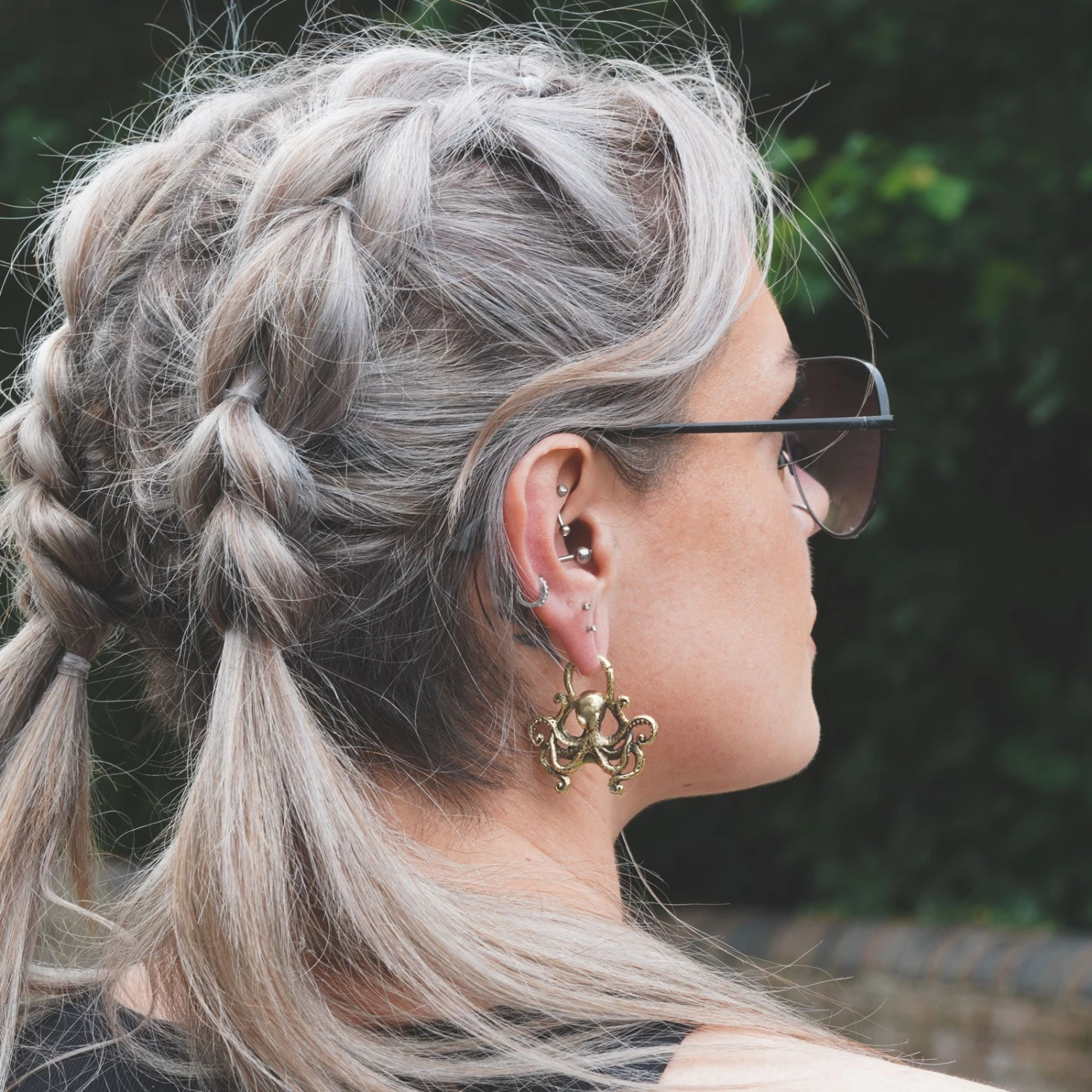 Kraken Hinged Clicker Brass Plug Hoops 4 Kraken Hinged Clicker Brass Plug Hoops - Image 2