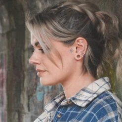 Light Skin Tone Silicone Double Flare Tunnel -Stretch It Body Jewellery light skin tone silicone double flare tunnel model shot