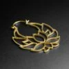 Lotus Flower Brass Plug Hoops 2 Lotus Flower Brass Plug Hoops -Stretch It Body Jewellery lotus flower brass hoops