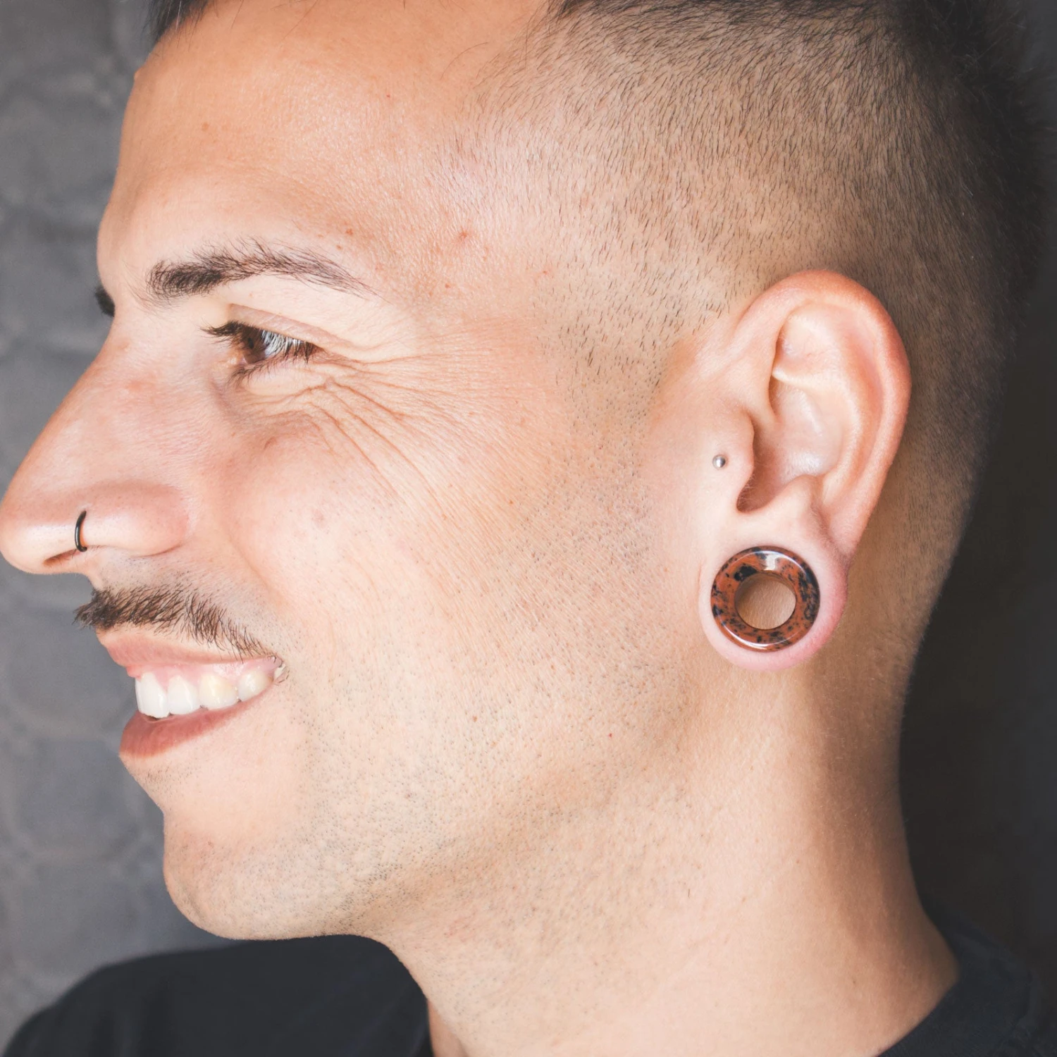 Mahogany Obsidian Double Flare Concave Stone Tunnel 4 Mahogany Obsidian Double Flare Concave Stone Tunnel - Image 2