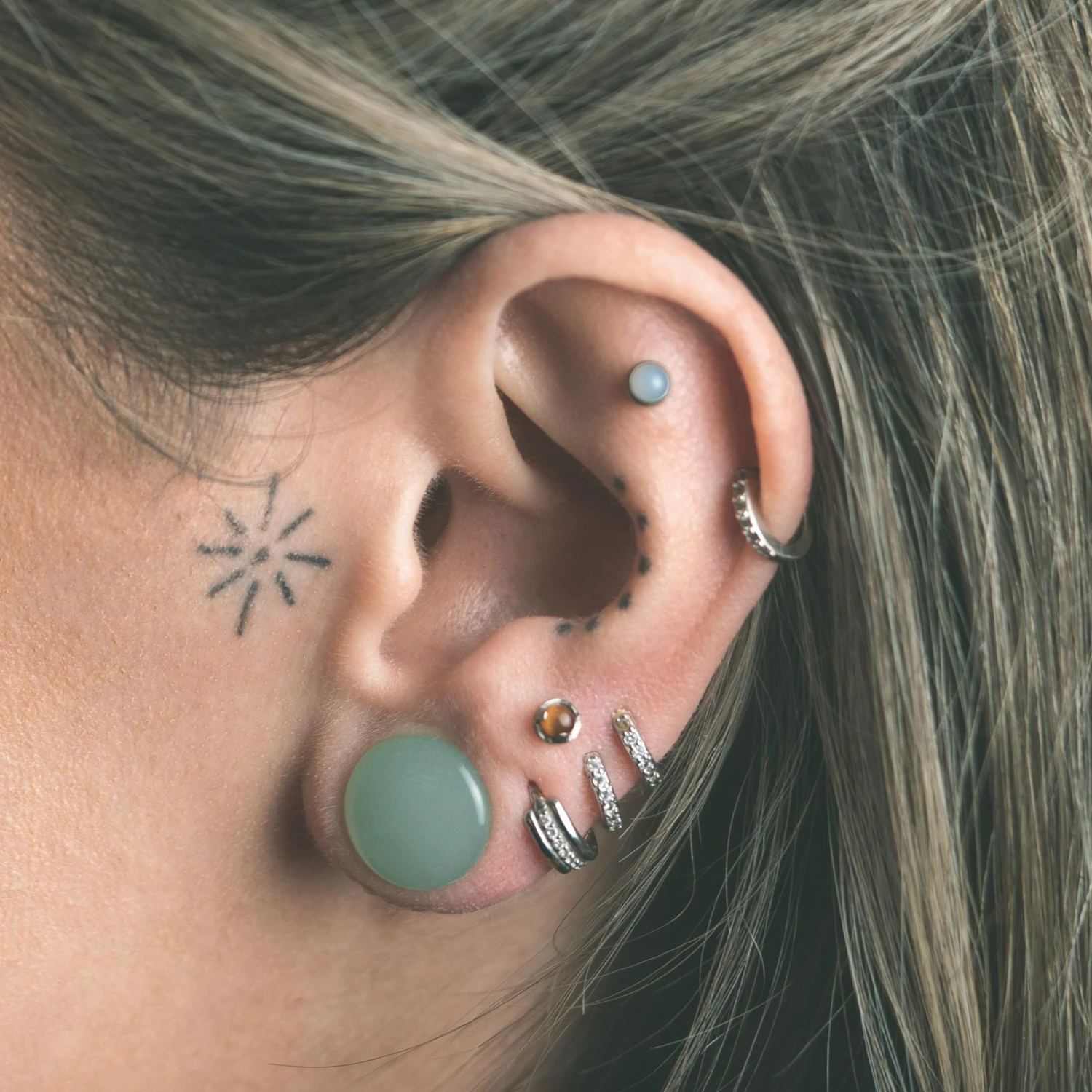 Matcha Green Glass Double Flare Convex Plug 4 Matcha Green Glass Double Flare Convex Plug - Image 2