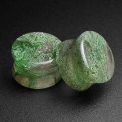 Moss Glass Double Flare Plug