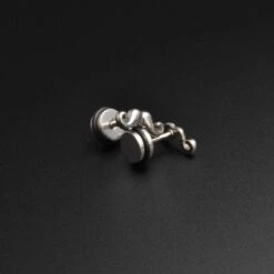 Moustache Surgical Steel Fake Gauge Plug
