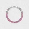 Multi Rose Pink Synth Opal Titanium Hinged Segment Ring -Stretch It Body Jewellery multi rose pink synth opal titanium hinged segment ring 1 web grey