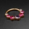 Mystic Bloom Gold PVD Titanium Septum Clicker Ring -Stretch It Body Jewellery mystic bloom gold pvd titanium septum clicker ring