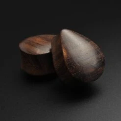 Narra Wood Double Flare Convex Teardrop Plug