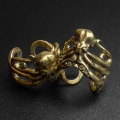 Octopus Brass Ear Cuff