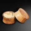 Olive Wood Double Flare Concave Plug With Tamarind Wood Inlay