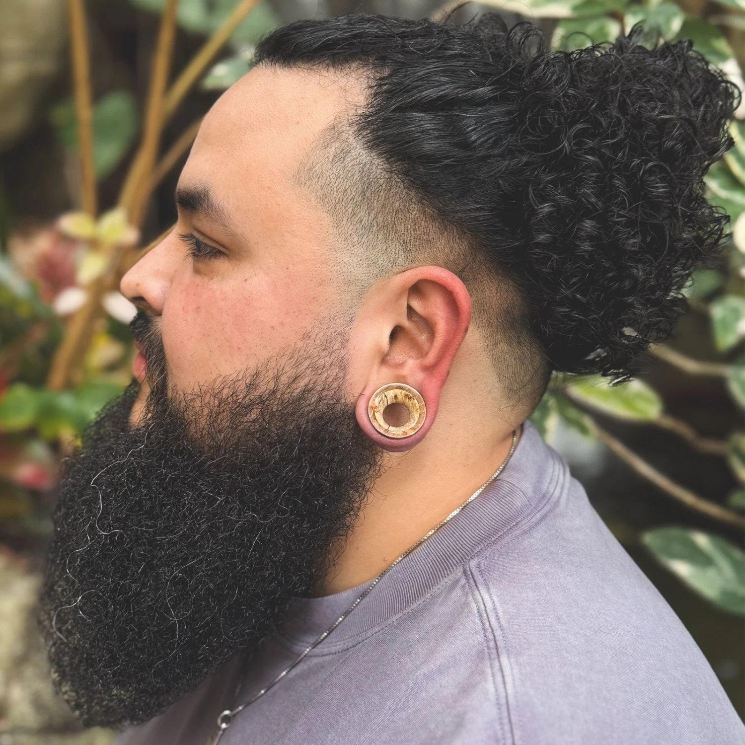 Olive Wood Double Flare Concave Tunnel With Tamarind Wood Inlay 4 Olive Wood Double Flare Concave Tunnel With Tamarind Wood Inlay - Image 2