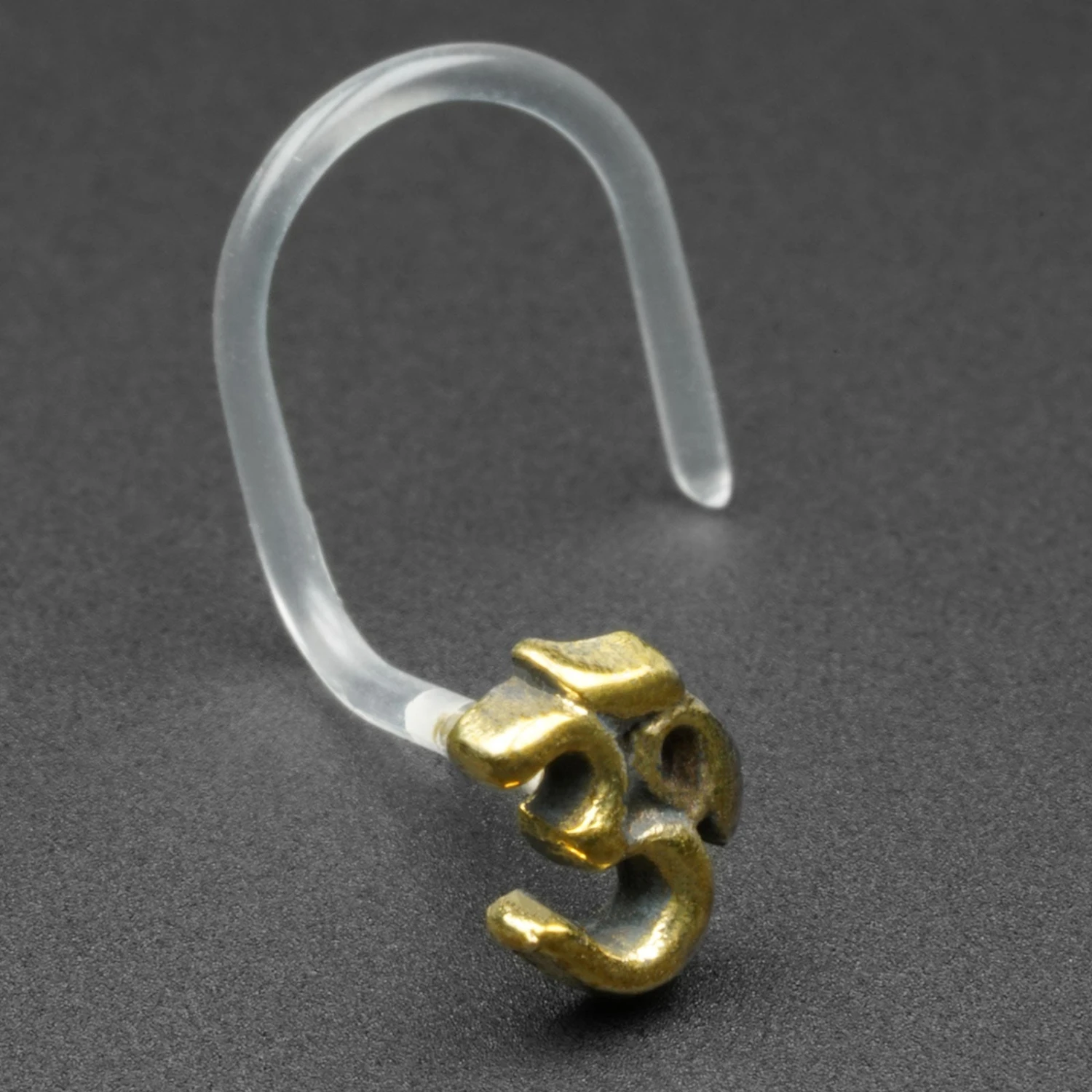 Om Mani Brass & Bioplast Nose Stud (Nose Screw) 3 Om Mani Brass & Bioplast Nose Stud (Nose Screw)