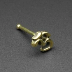 Om Mani Brass Nose Stud (Nose Bone)