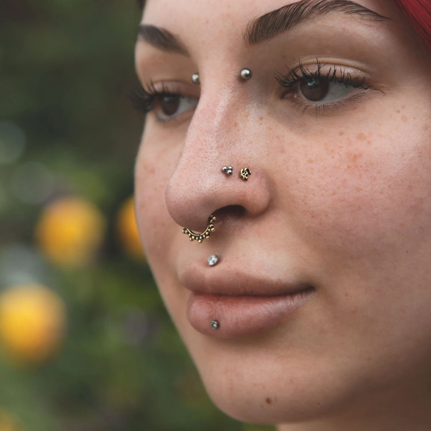 Om Mani Brass Nose Stud (Nose Bone) 4 Om Mani Brass Nose Stud (Nose Bone) - Image 2