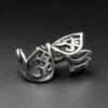 Om Mani White Brass Ear Cuff -Stretch It Body Jewellery om mani white brass ear cuff