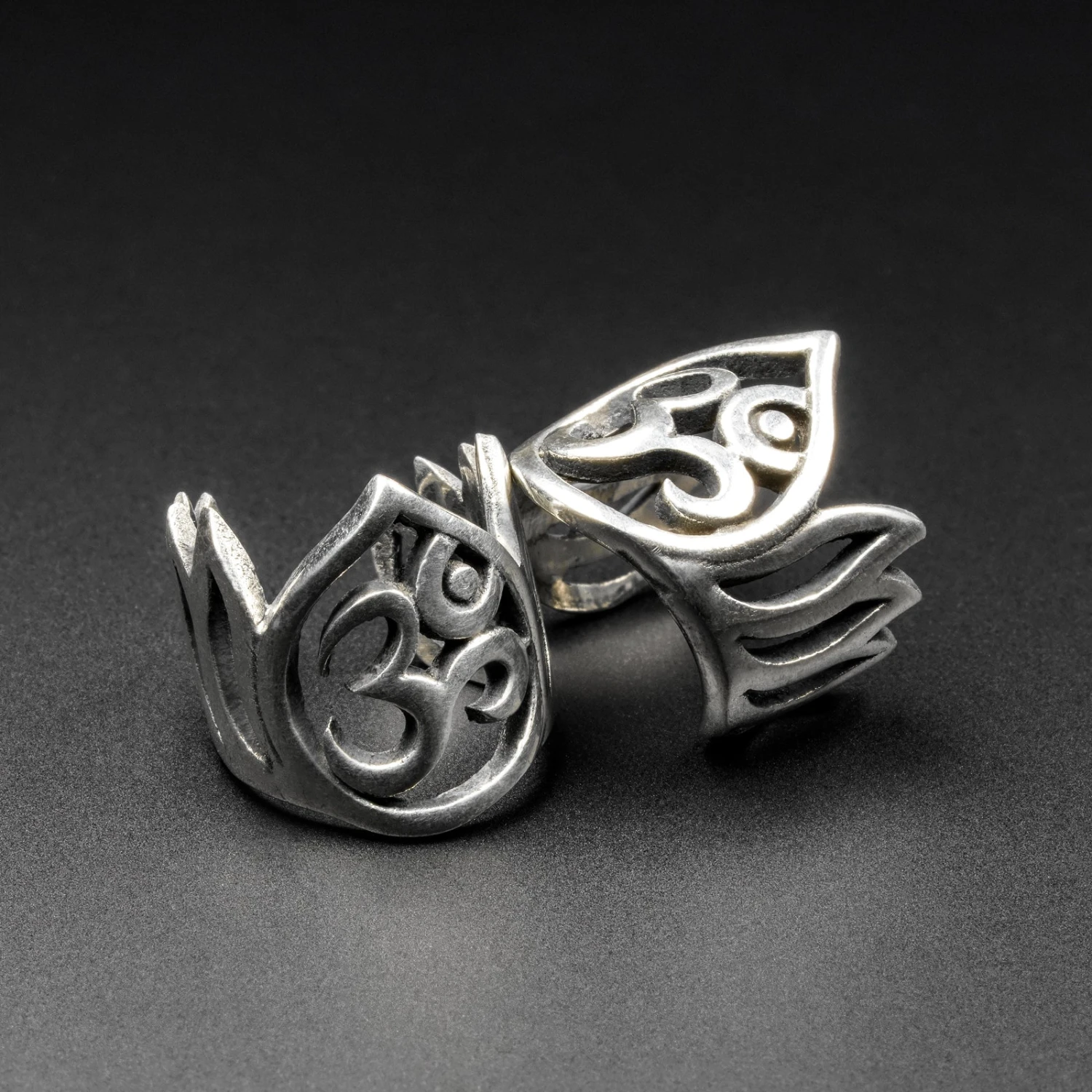 Om Mani White Brass Ear Cuff 3 Om Mani White Brass Ear Cuff