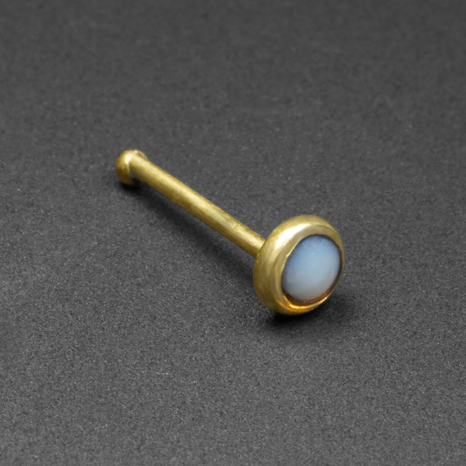 Opalite Brass Nose Stud (Nose Bone) 3 Opalite Brass Nose Stud (Nose Bone)