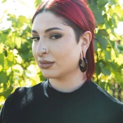 Oval Black PVD Magnetic Ear Weight -Stretch It Body Jewellery oval black pvd magnetic ear weight model shot