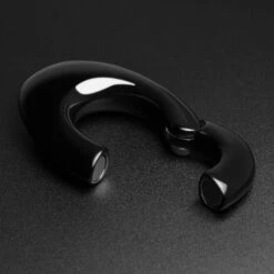 Oval Black PVD Magnetic Ear Weight -Stretch It Body Jewellery oval black pvd magnetic ear weight open