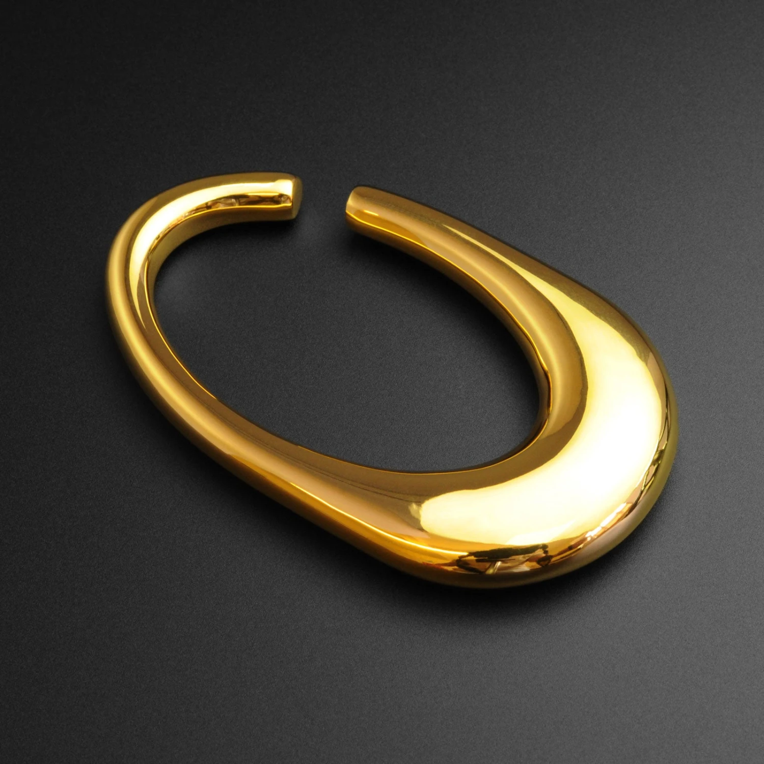 Oval Gold PVD Surgical Steel Ear Weight 4 Oval Gold PVD Surgical Steel Ear Weight - Image 2