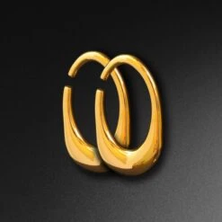 Oval Gold PVD Surgical Steel Ear Weight