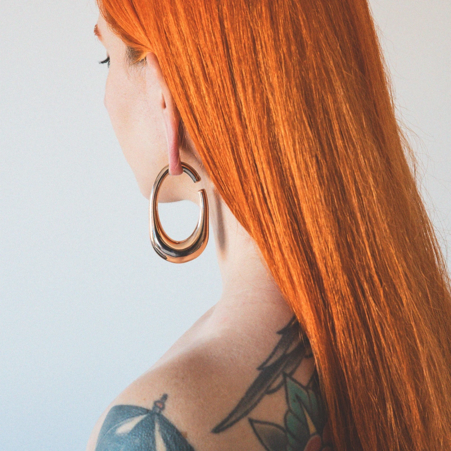 Oval Rose Gold PVD Surgical Steel Ear Weight 4 Oval Rose Gold PVD Surgical Steel Ear Weight - Image 2