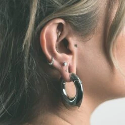 Oval Surgical Steel Magnetic Ear Weight -Stretch It Body Jewellery oval surgical steel magnetic ear weight model shot