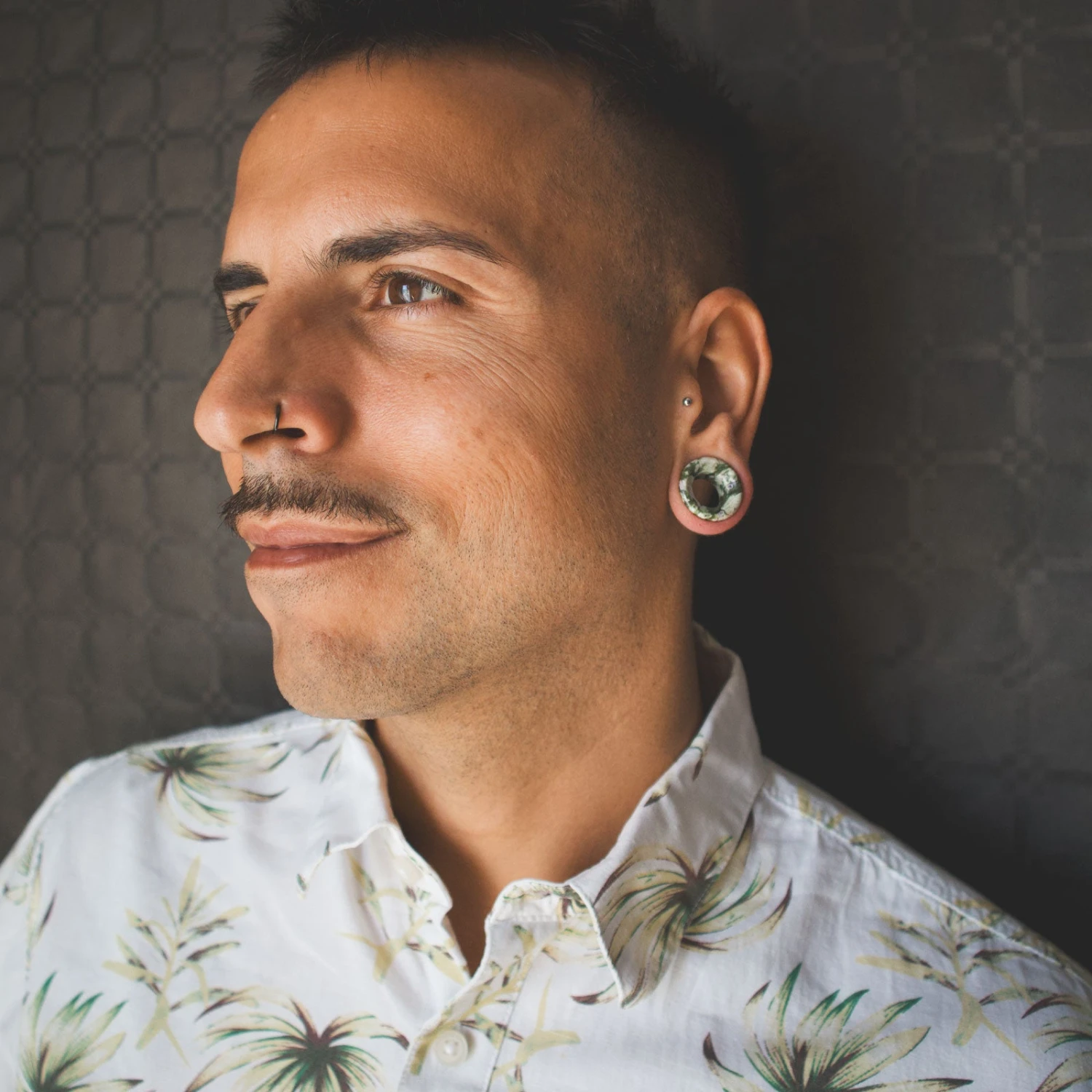 Peace Jade Double Flare Concave Stone Tunnel 4 Peace Jade Double Flare Concave Stone Tunnel - Image 2