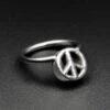 Peace Sign White Brass & Surgical Steel BCR Ball Closure Ring -Stretch It Body Jewellery peace sign white brass 26 surgical steel bcr ball closure ring