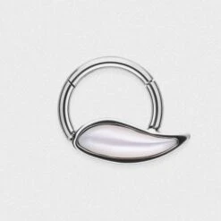 Pearl Shell Wing Titanium Hinged Segment Ring