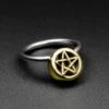 Pentagram Brass & Surgical Steel BCR Ball Closure Ring 1 Pentagram Brass & Surgical Steel BCR Ball Closure Ring -Stretch It Body Jewellery pentagram brass 26 surgical steel bcr ball closure ring