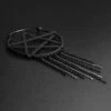 Pentagram With Dangle Chains Black PVD Plug Hoops -Stretch It Body Jewellery pentagram with dangle chains black pvd plug hoops