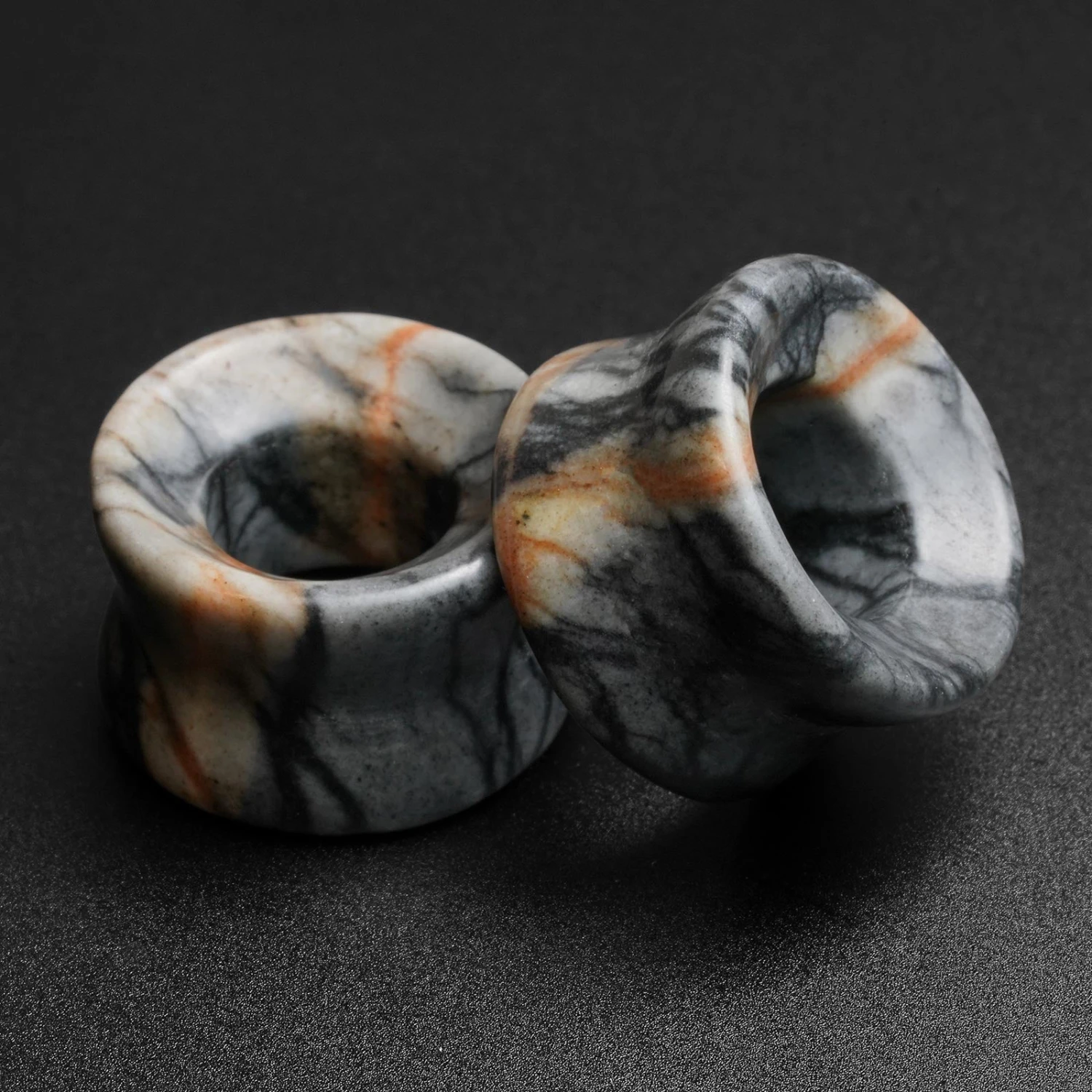 Picasso Jasper Double Flare Concave Stone Tunnel 2 Picasso Jasper Double Flare Concave Stone Tunnel