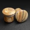 Picture Jasper Single Flare Convex Stone Plug