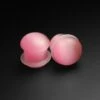 Pink Cat's Eye Glass Single Flare Convex Plug