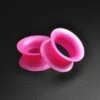 Hot Pink Pearl Silicone Double Flare Tunnel -Stretch It Body Jewellery pink metallic silicone double flare tunnel