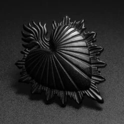 Punk Vintage Heart Black PVD Ear Weight