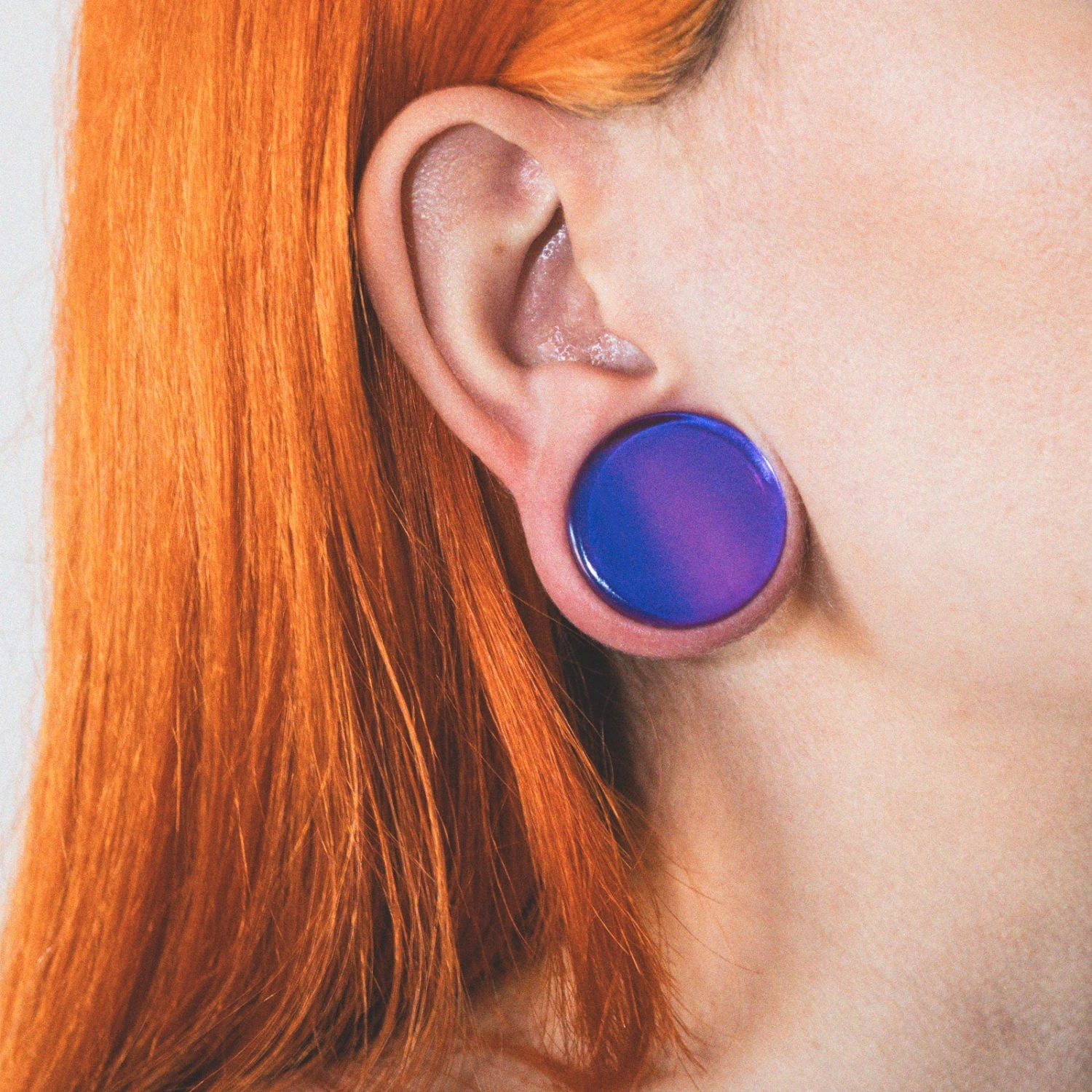 Purple Aurora Glass Double Flare Plug 5 Purple Aurora Glass Double Flare Plug - Image 3